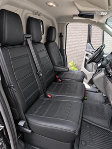 Stoelhoezen Maxus eDeliver 9 2020 - heden – Fezz zwart – lederen stoelhoezen – perfecte pasvorm (Stoel/Bank)