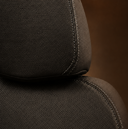 Stoelhoezen Ford Transit Tourneo Custom 2012 - 2023 – Fezz zwart – lederen stoelhoezen – perfecte pasvorm (Stoel/Bank-zonder voorbereiding klaptafel in de rugleuning)