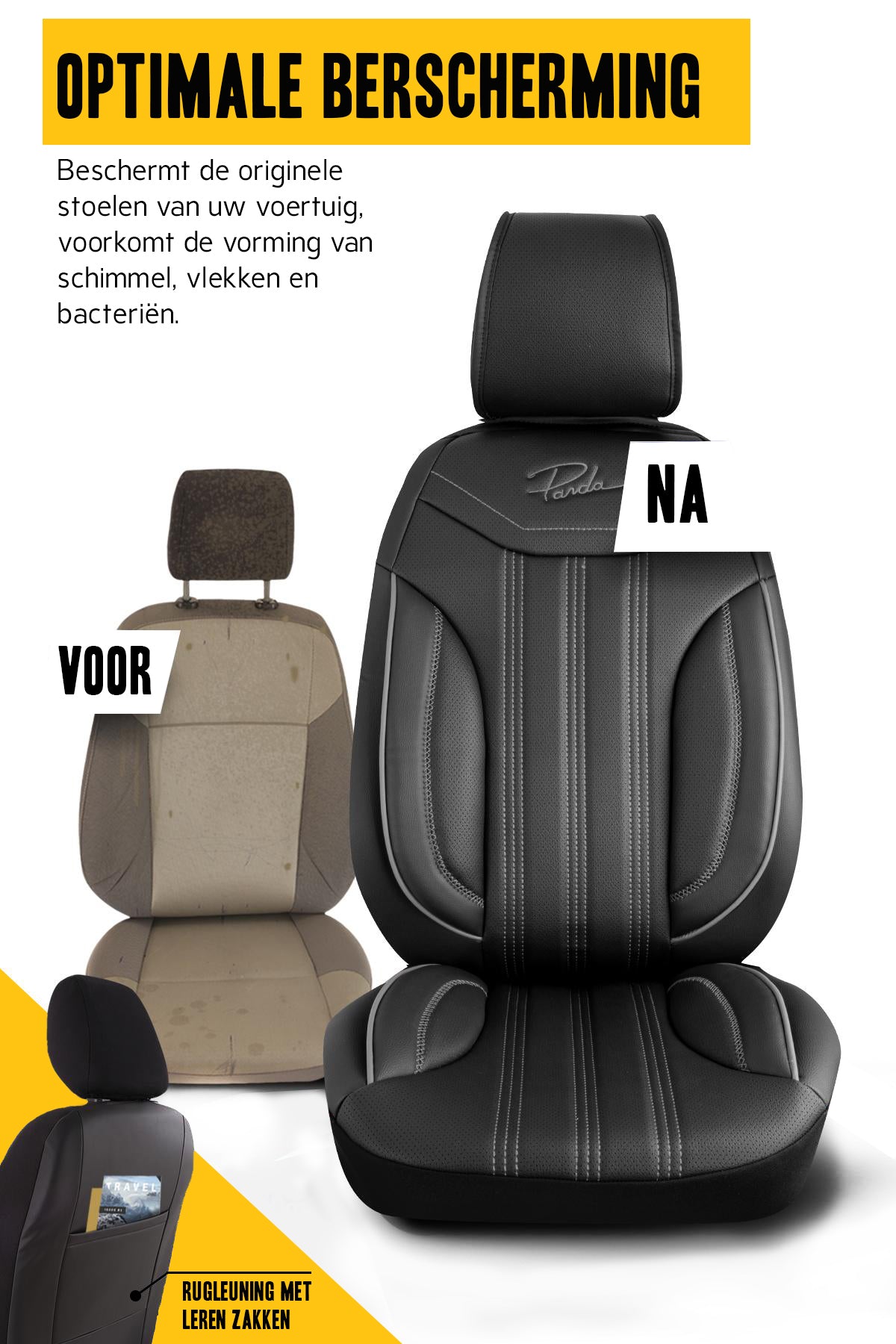 Stoelhoezen BYD ETP3 2024–heden – Miami zwart/grijs – perfecte pasvorm (Stoel/Stoel)