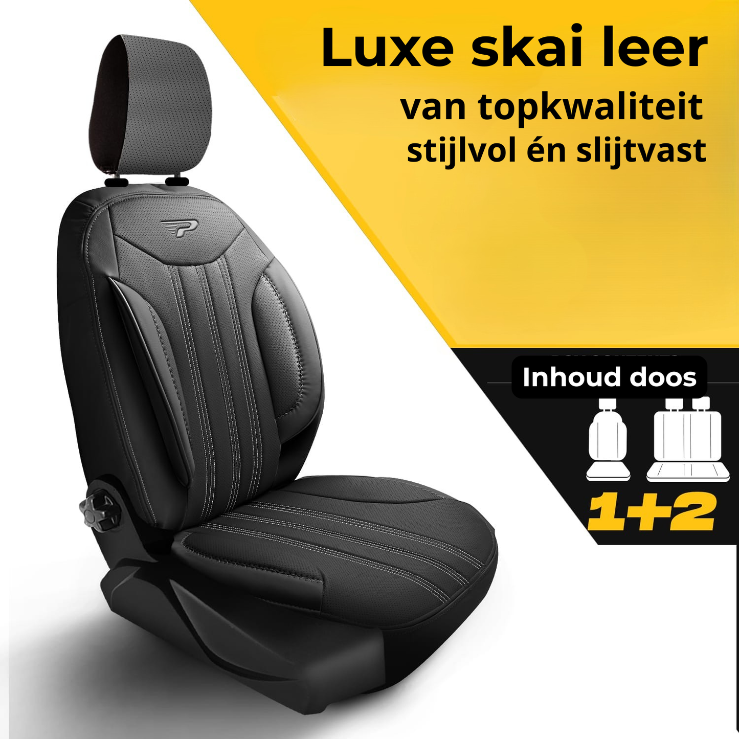 Stoelhoezen BYD ETP3 2024–heden – Miami zwart/grijs – perfecte pasvorm (Stoel/Stoel)
