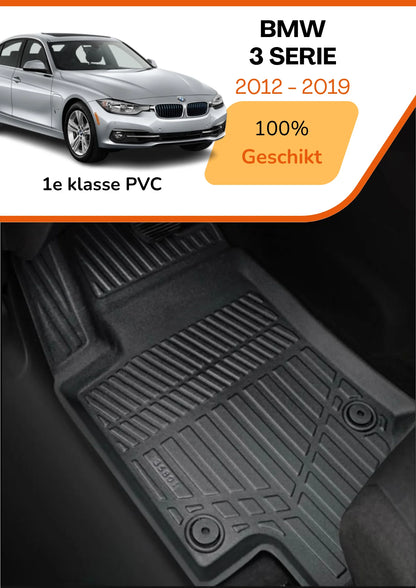 BMW  3-serie E91  (past niet in xDrive) 2005-2011 – Premium Carbonlook Automatten – Hoogwaardig TPE – All-Weather Bescherming – Opstaande Randen – Antislip