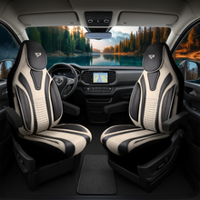 Camper stoelhoezen Ford Transit Tourneo Custom 2023 - heden - Tokyo Beige - Premium kunstleer & suède - Uniek design - 2 losse voorstoelen