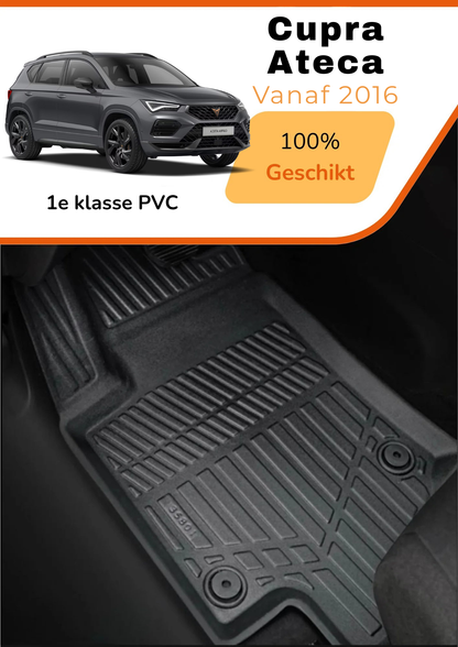 Seat Ateca 2016-heden – Premium Carbonlook Automatten – Hoogwaardig TPE – All-Weather Bescherming – Opstaande Randen – Antislip