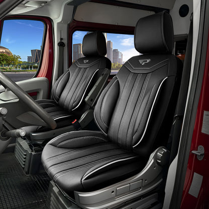Stoelhoezen BYD ETP3 2024–heden – Miami zwart/grijs – perfecte pasvorm (Stoel/Stoel)
