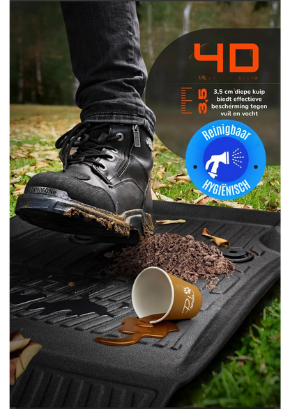 Volkswagen Golf 7 2012 - 2019 – Premium Carbonlook Automatten – Hoogwaardig TPE – All-Weather Bescherming – Opstaande Randen – Antislip