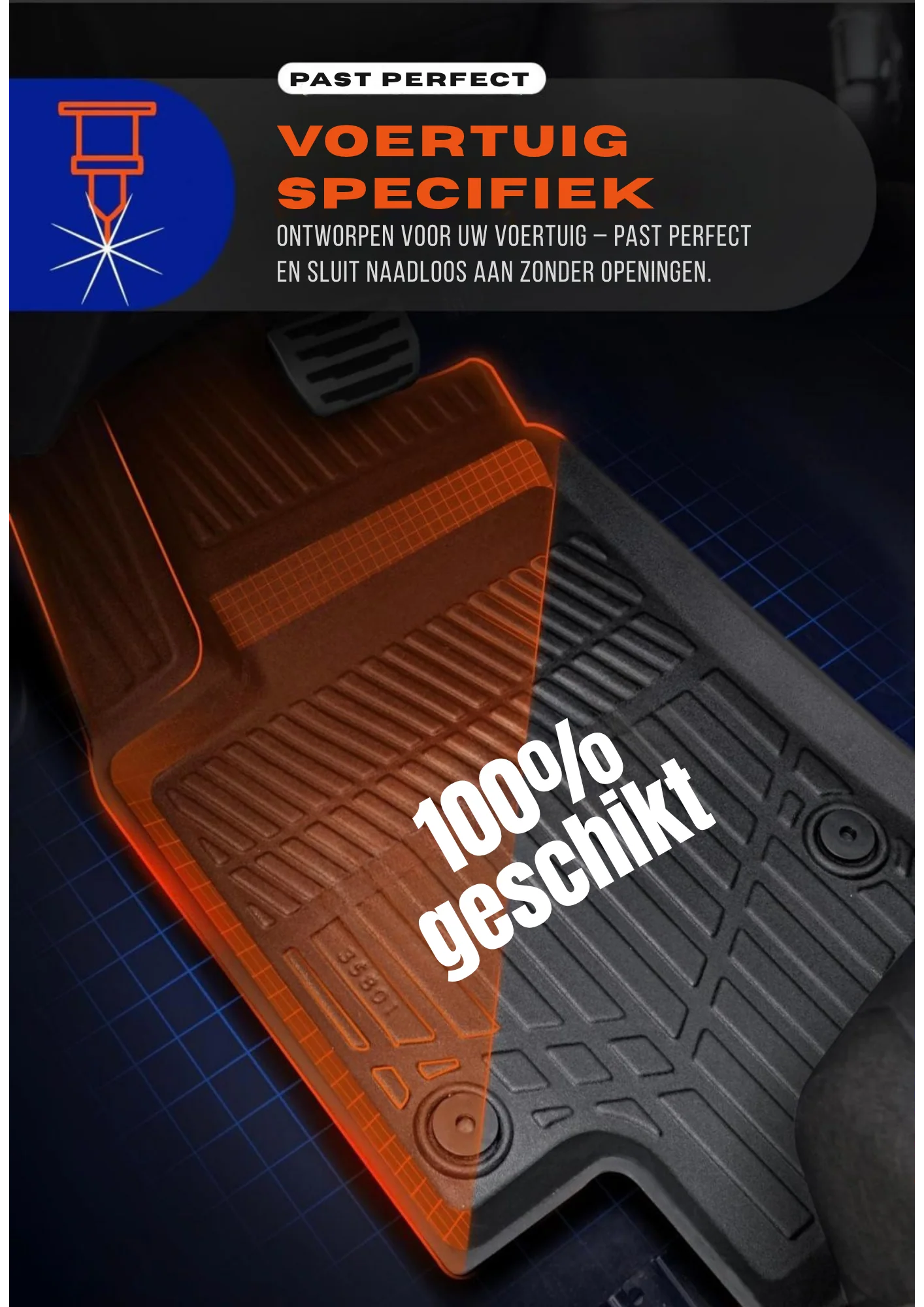 Fiat Ulysee 2022+ – Premium Carbonlook Automatten – Hoogwaardig TPE – All-Weather Bescherming – Opstaande Randen – Antislip