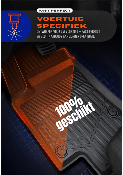 Fiat Ulysee 2022+ – Premium Carbonlook Automatten – Hoogwaardig TPE – All-Weather Bescherming – Opstaande Randen – Antislip